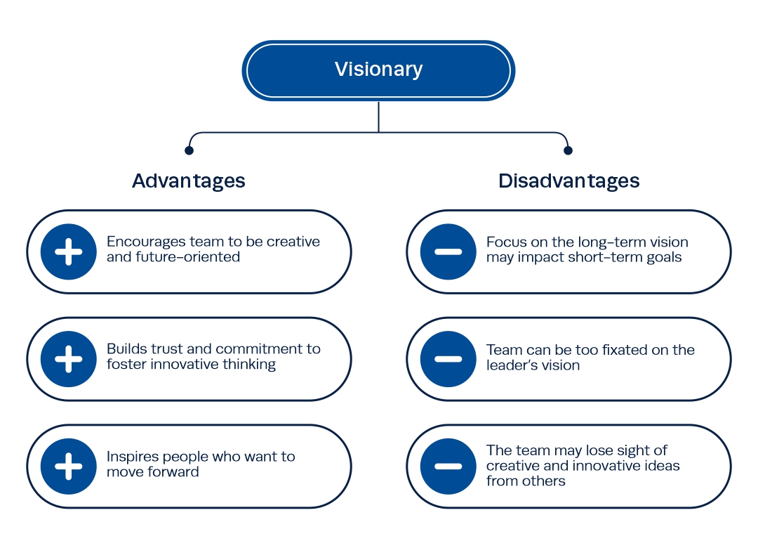 Advantage and disadvantages of visionary leadership styles